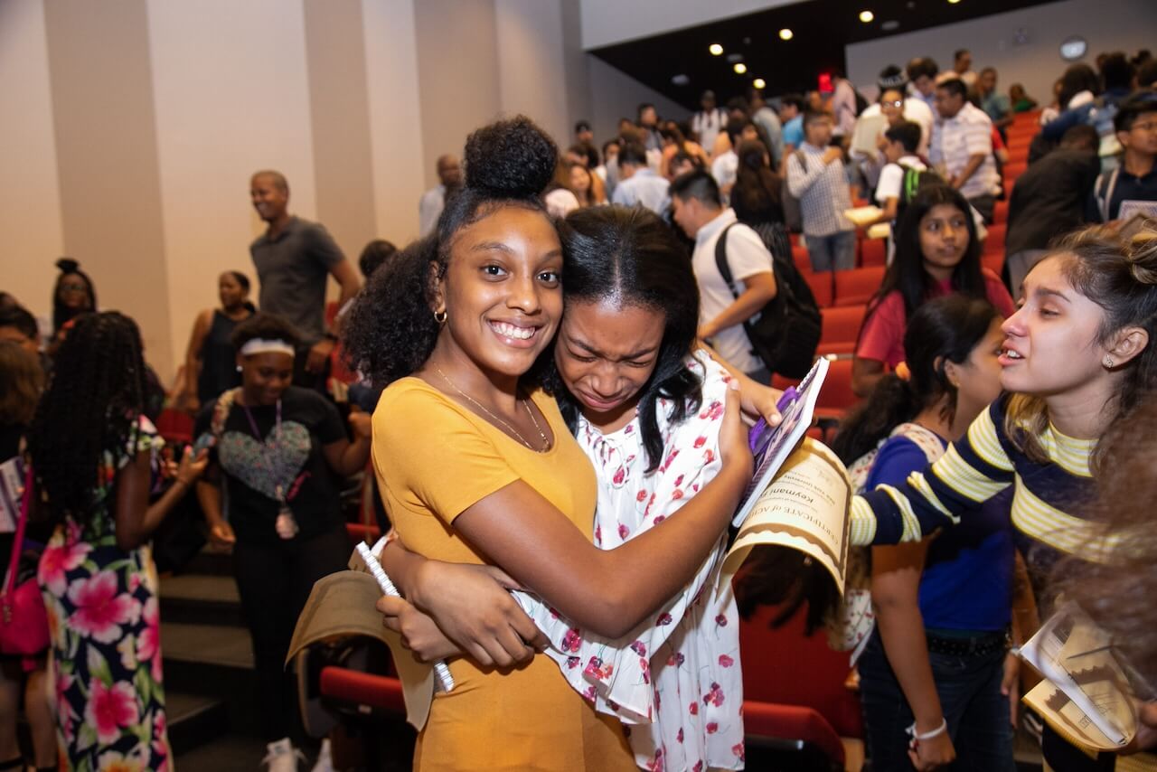 CCL student overcome with emotion after receiving her certificate